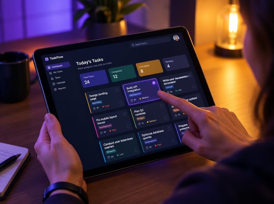 Aufgabenübersicht auf einem Tablet
